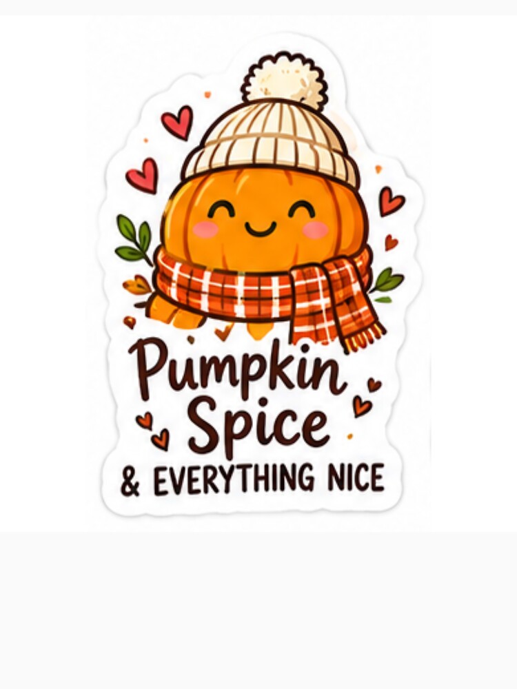 Pumpkin Spice & Everything Nice Cute Pumpkin Fall Sticker by LearnFunStore