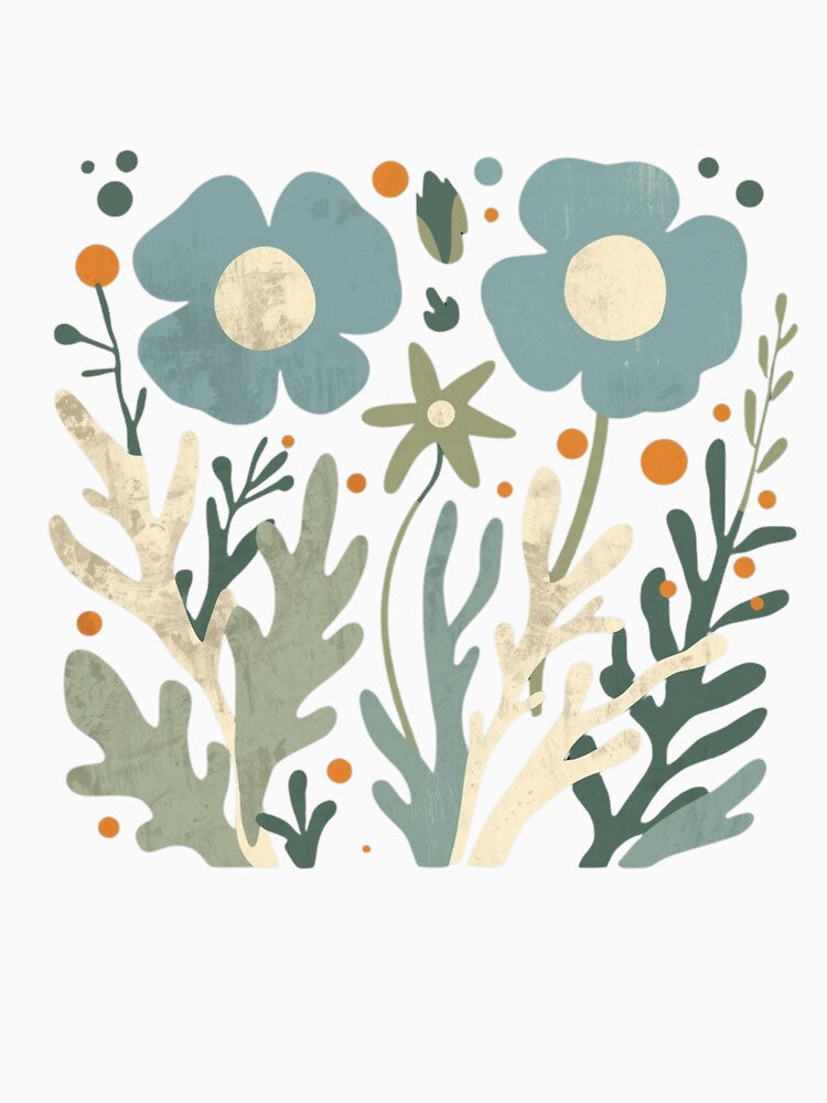 Modern Folk Art Floral Scandinavian Mid Century Botanical by PACS0011