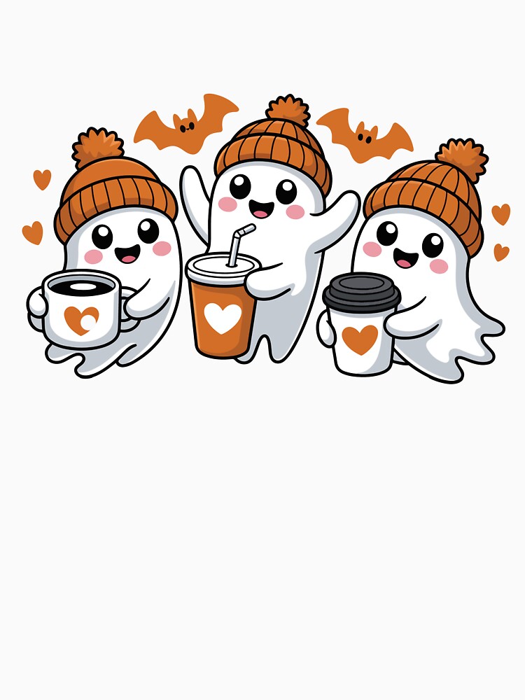 No Boo Before Coffee | Cute Halloween Ghosts with Coffee Cups | ZYNORA by ZYNORAworld