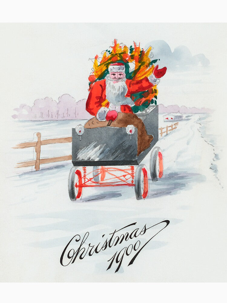 Illustration of Santa Cluase in a Carriage (1900) by Frank Buttolph by Designedbysm