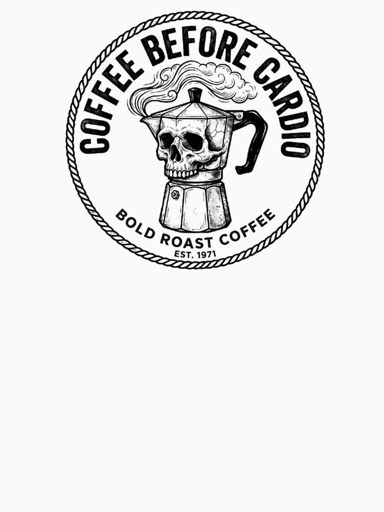 Coffee Before Cardio Mug - Vintage Moka Pot Skull Runner by OLLI_STORE
