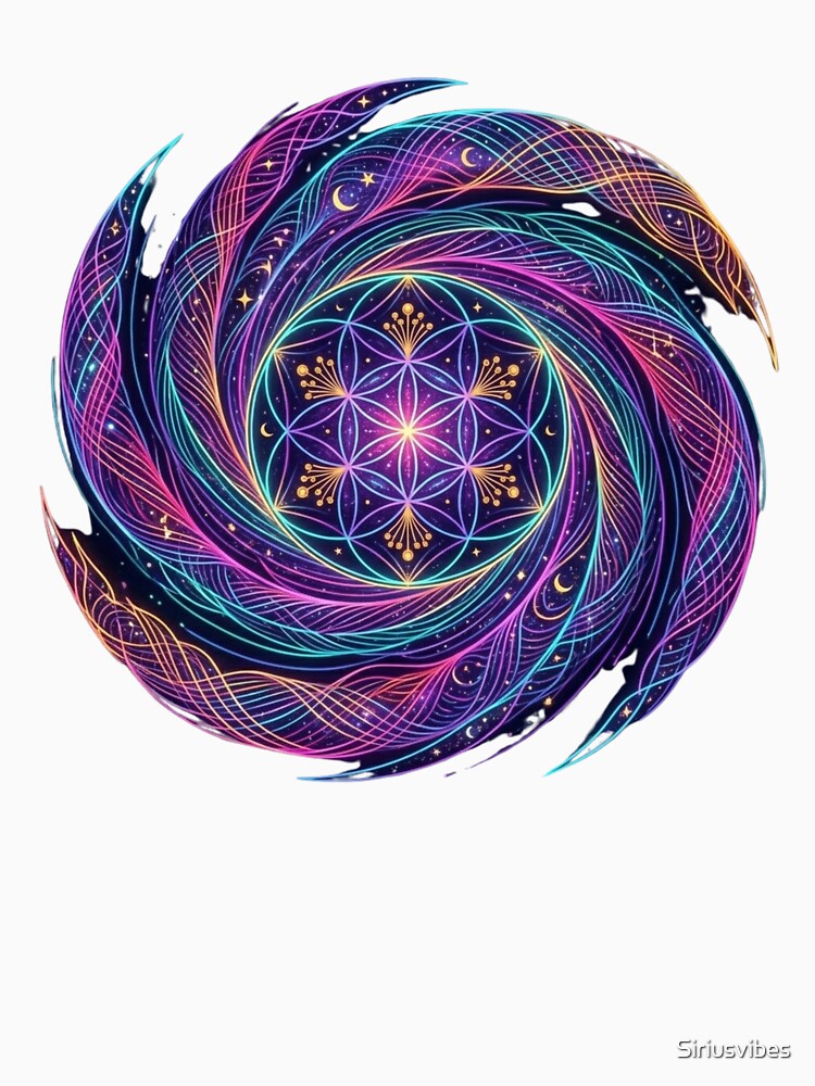 Cosmic Wire-Wrap Spiral: Sacred Geometry Art by Siriusvibes