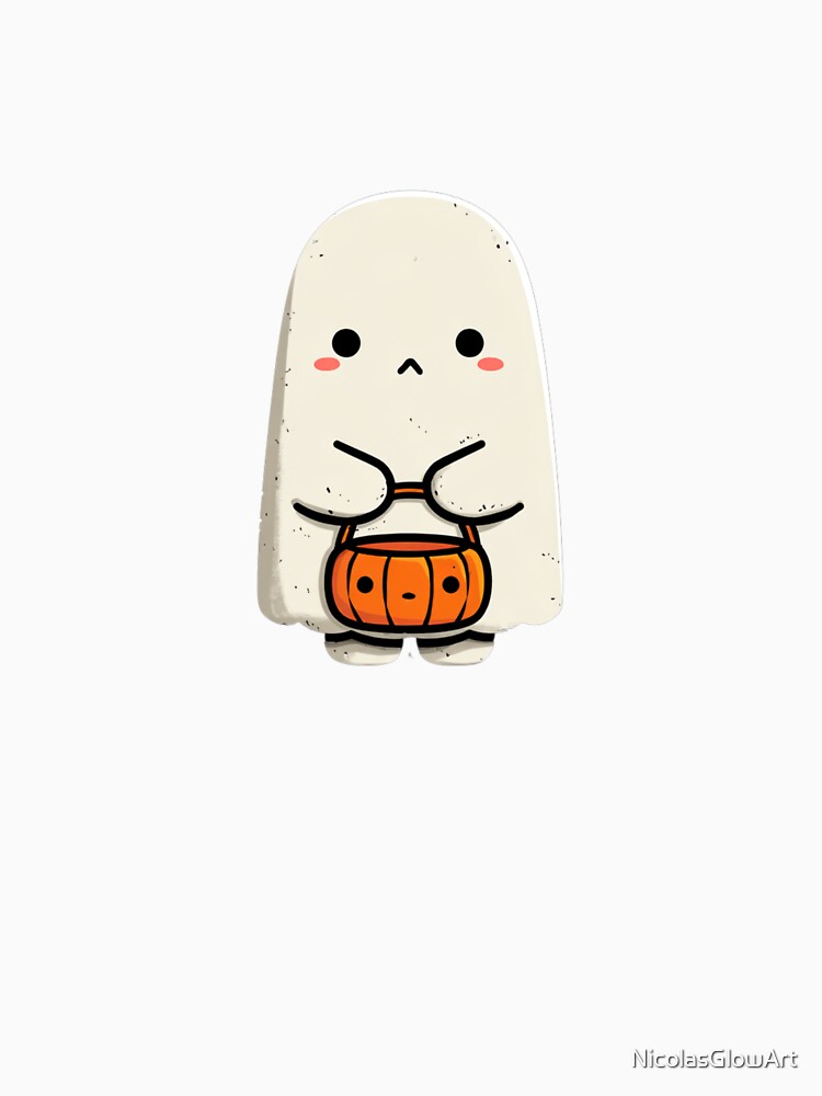 Ghost holding Pumpkin | T-Shirt by NicolasGlowArt