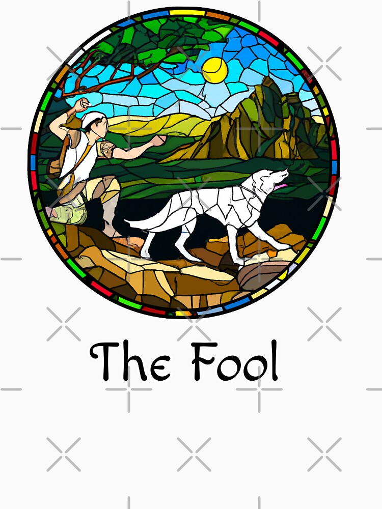 Major Arcana The Fool - Stained Glass Design for T-shirt, stickers and other accessories by Pixel Waite