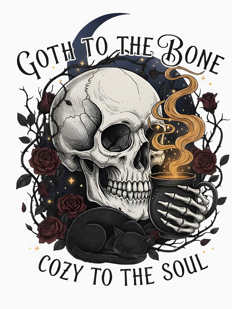 Cozy Goth Skull Art by Moodelier