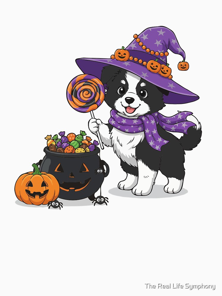 Magical Howl-oween Border Collie| Cute Halloween Dog Art by The Real Life Symphony