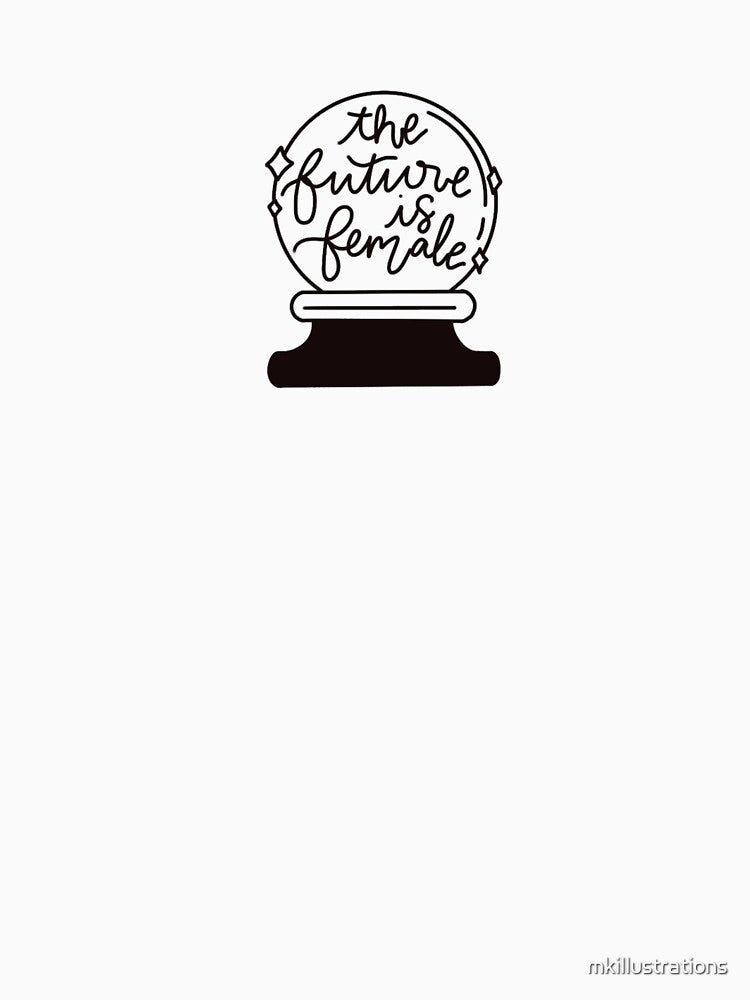 Future is female crystal ball digital drawing by mkillustrations