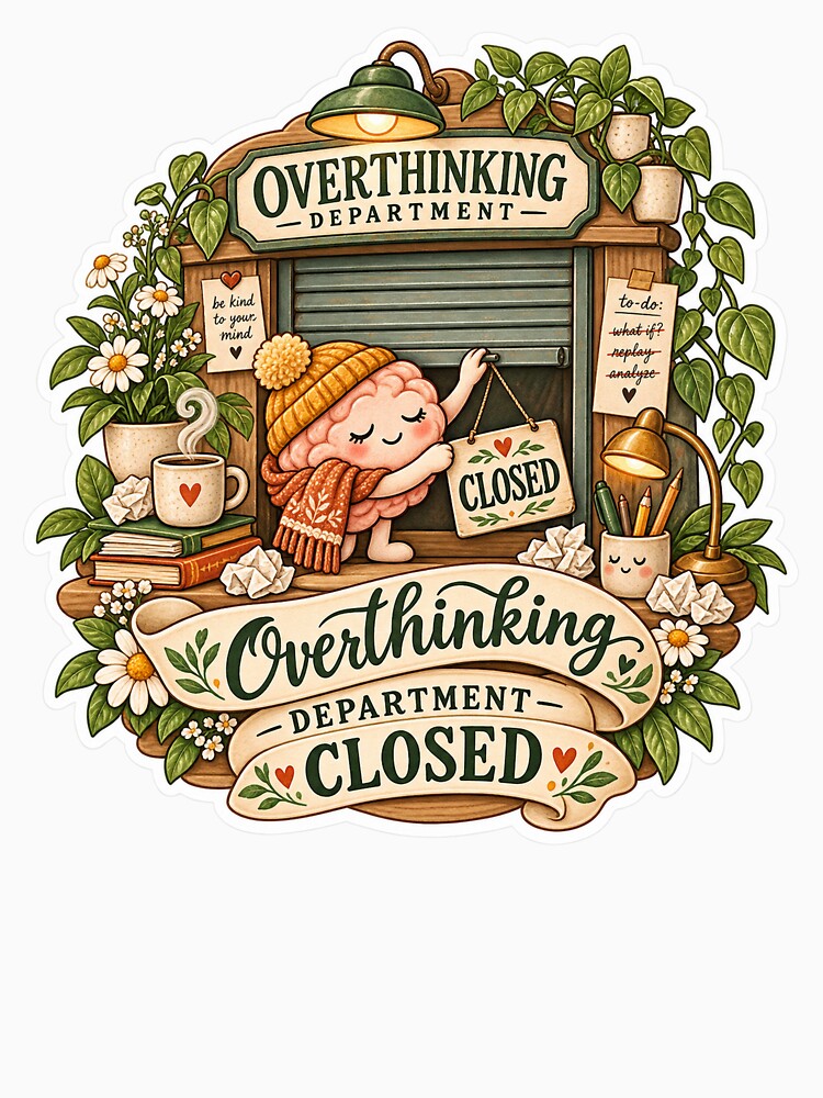 Overthinking Department Closed – Funny Mindfulness Sticker by ChicClicker