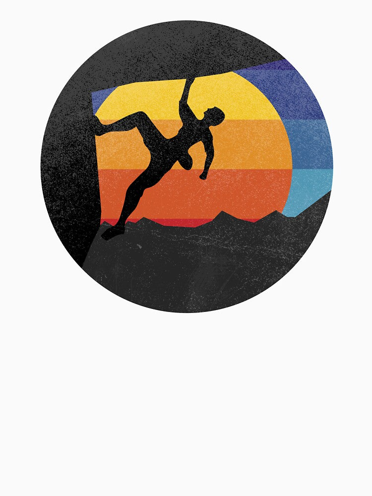 Retro Free Solo Climbing Tee by Ian King
