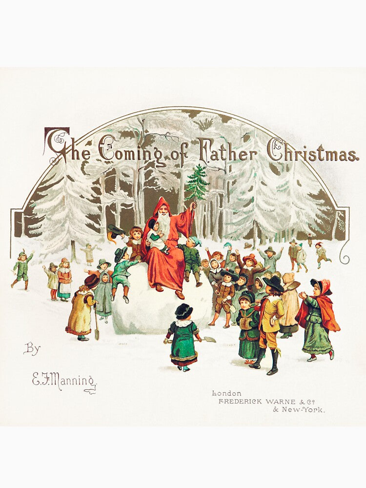Santa Claus with children illustration from The Coming of Father Christmas (1894) by Eliza F. Manning by Designedbysm