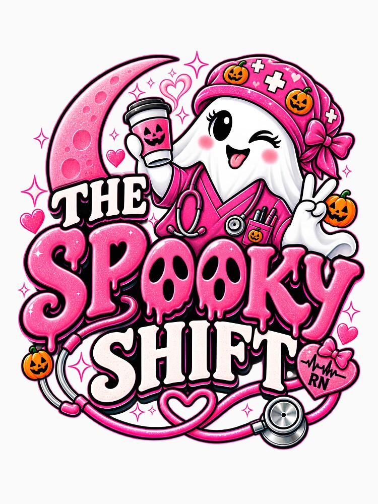 Spooky Nurse Halloween Pink Shift, Essential T-Shirt by podlook