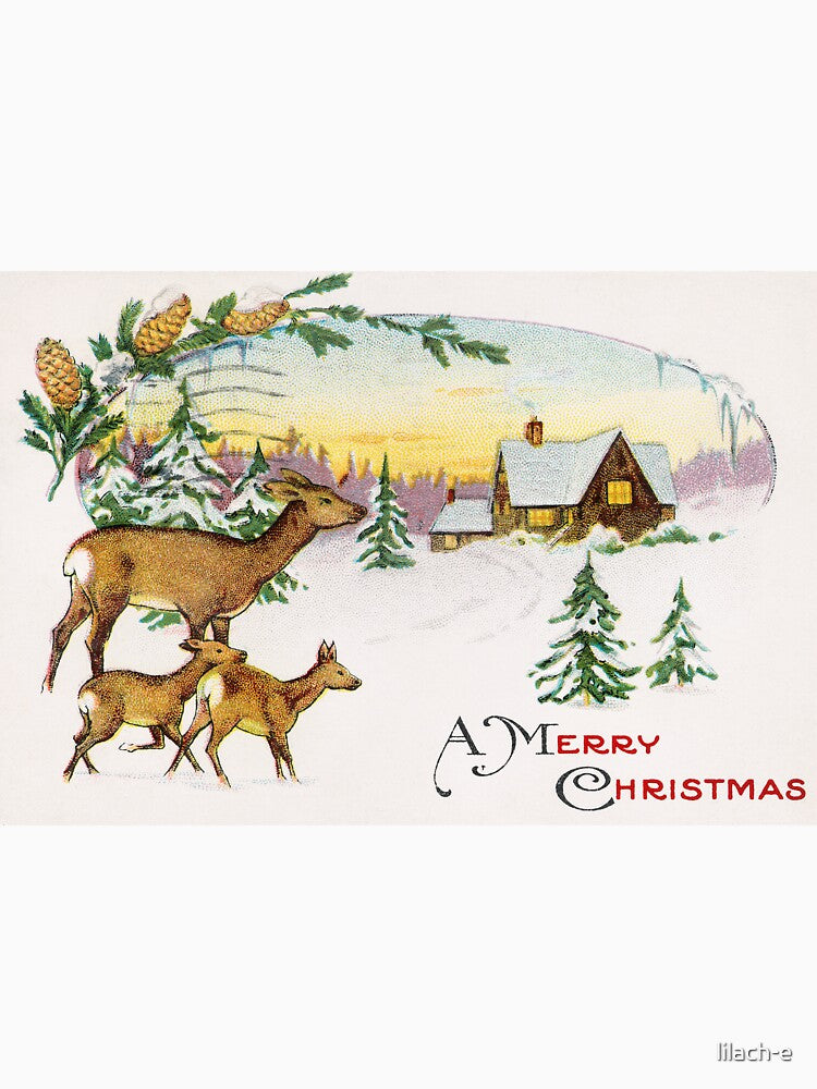 Merry Christmas - Vintage Christmas Greetings Postcard by lilach-e