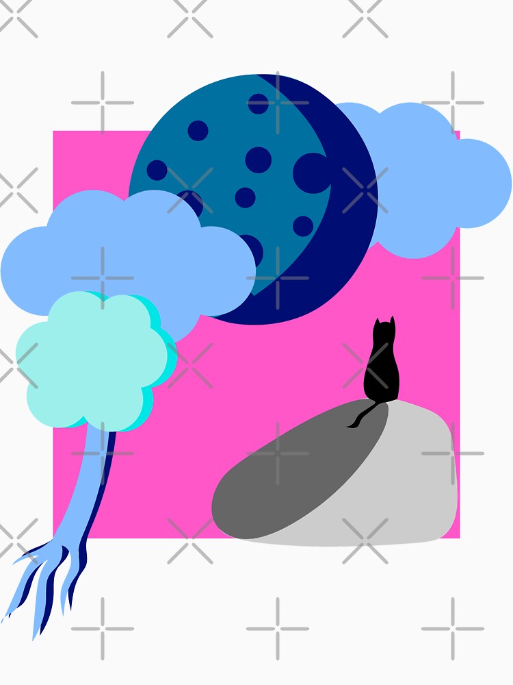 Cat looking at the moon by Gabrielle Freitas