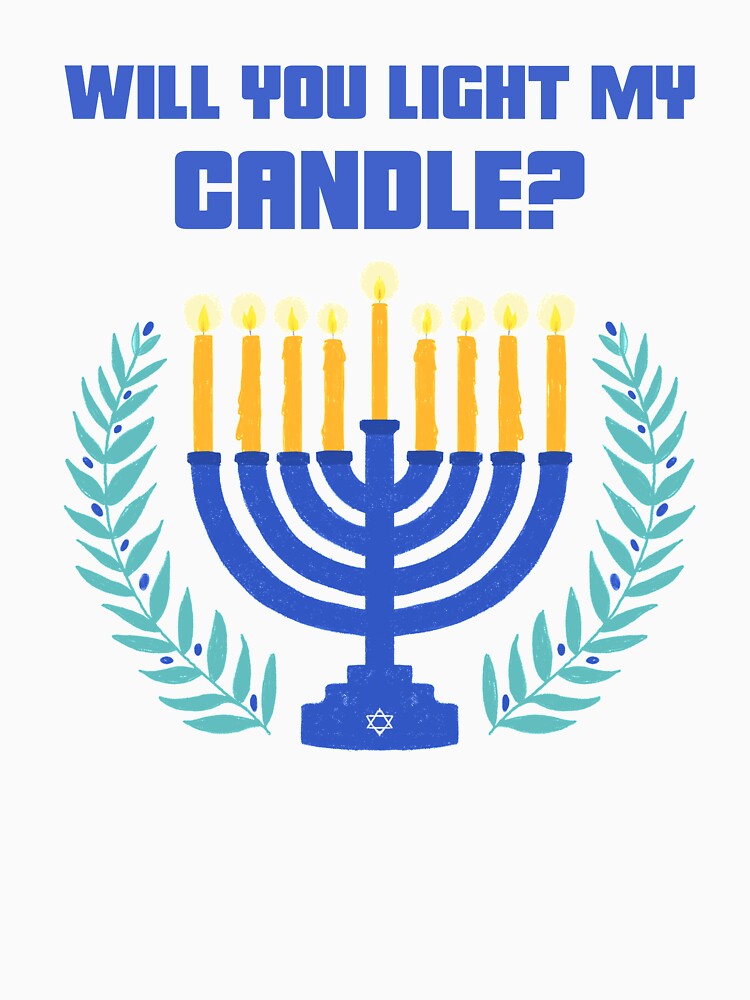 Will You Light My Candle Hanukkah design by Cardinal Designs