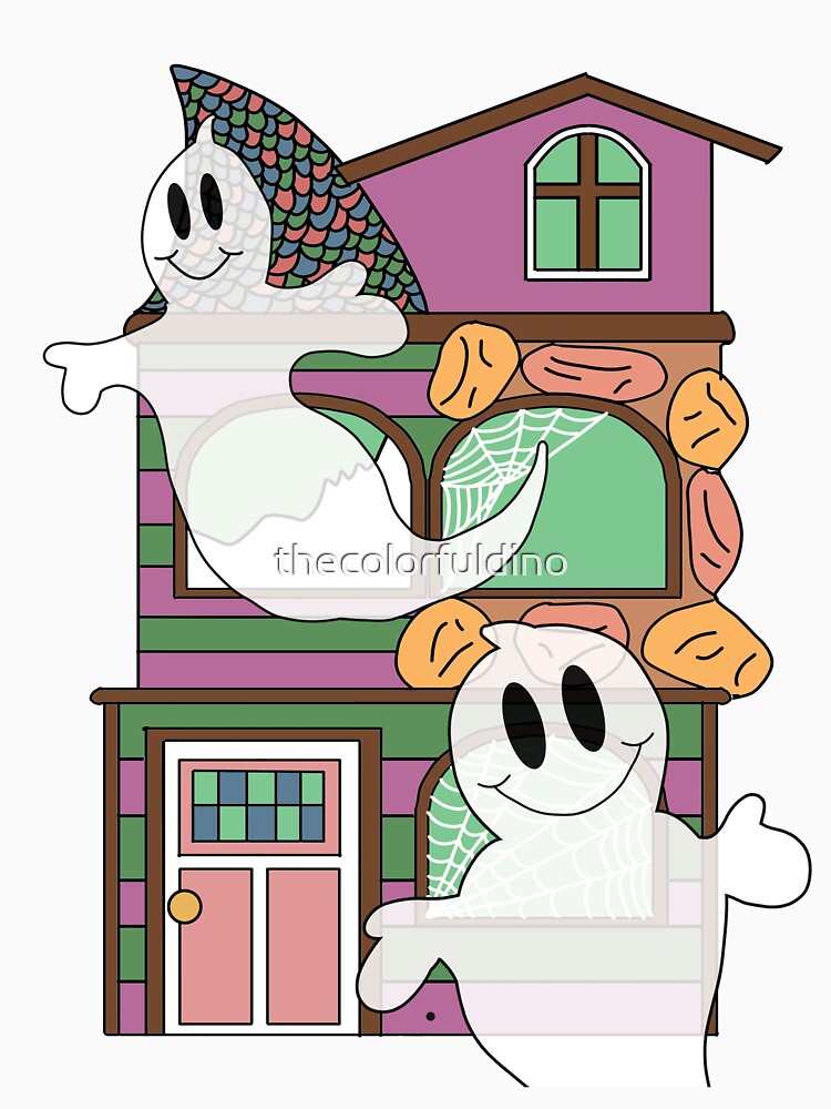 Ghost Haunted House | Die Cut | Retro Halloween by thecolorfuldino