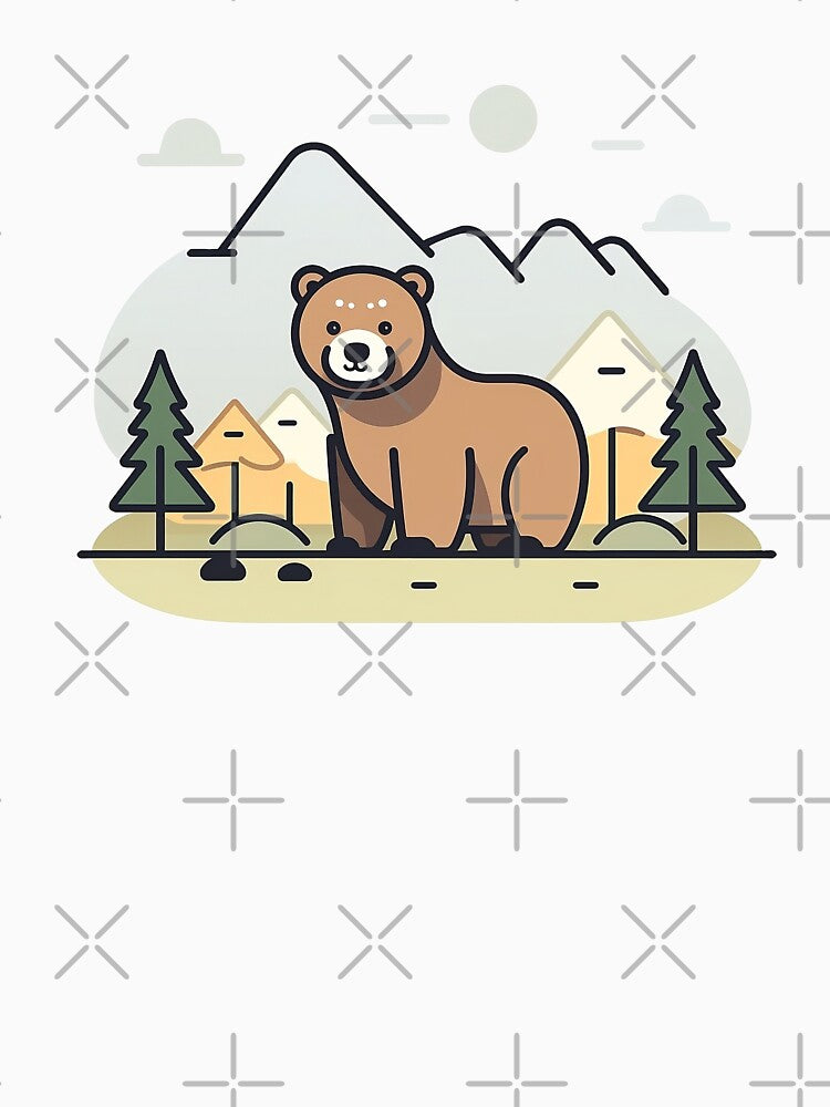 Minimalist Bear in the Woods by MK3DESIGN