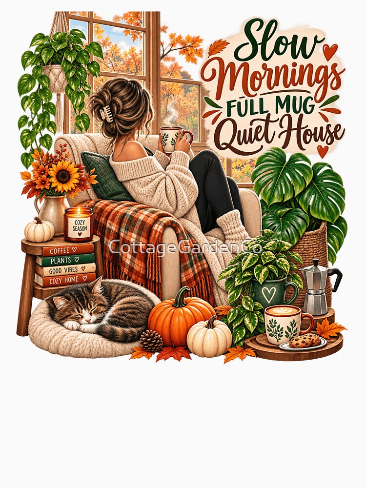 Slow Mornings Full Mug Quiet House – Cozy Fall Coffee Lover by CottageGardenCo