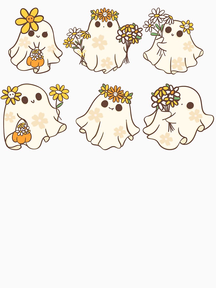 Floral Ghost Spooky Ghost Fall Season Gift Fall Flowers by CCKimShop