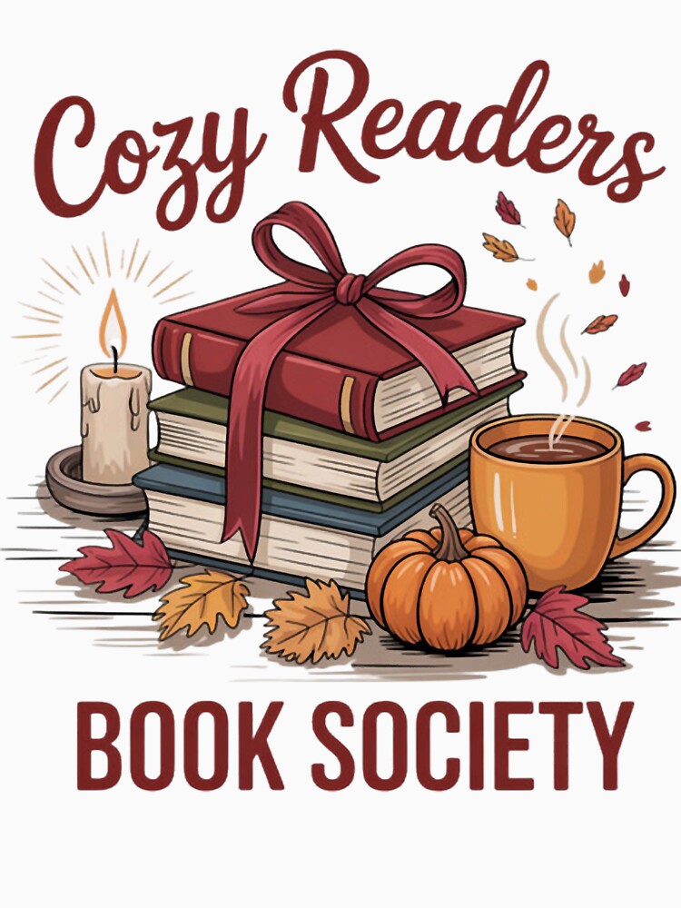 Cozy Readers Book Society Fall Autumn Floral Pumpkin Season by Vastingan