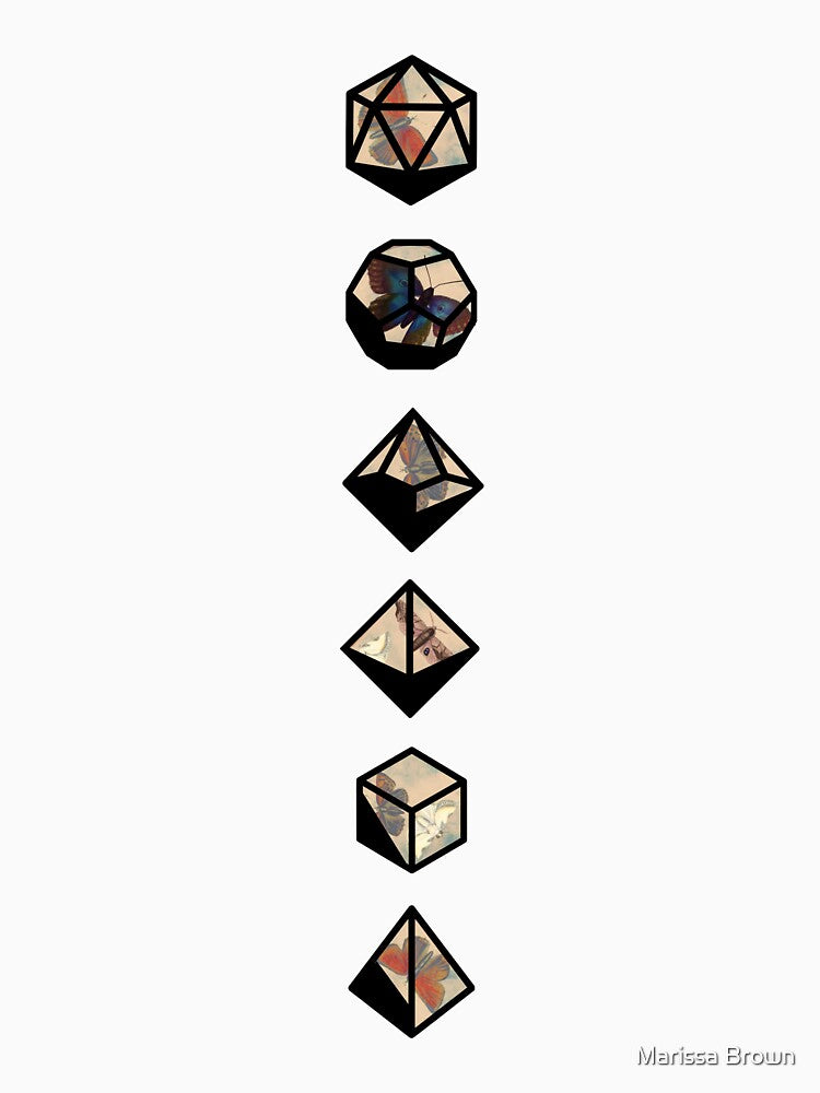 Dark Academia Dice Set: Moths by Marissa Brown