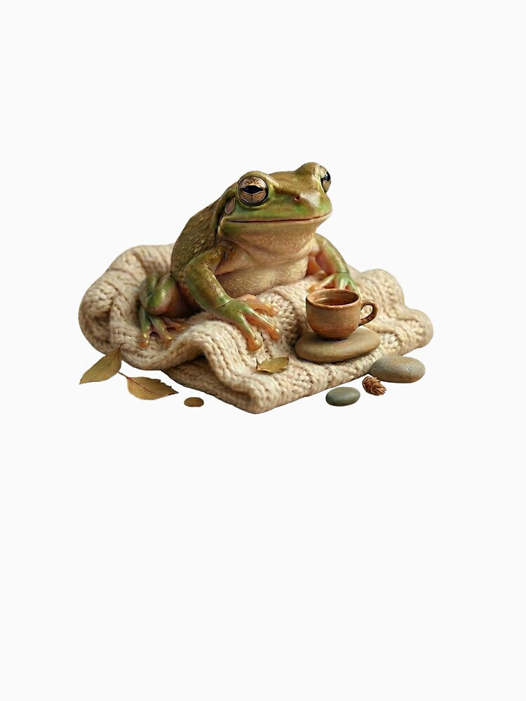 Sweater Weather - Cozy Autumn Frog & Tea by Arts Paradise