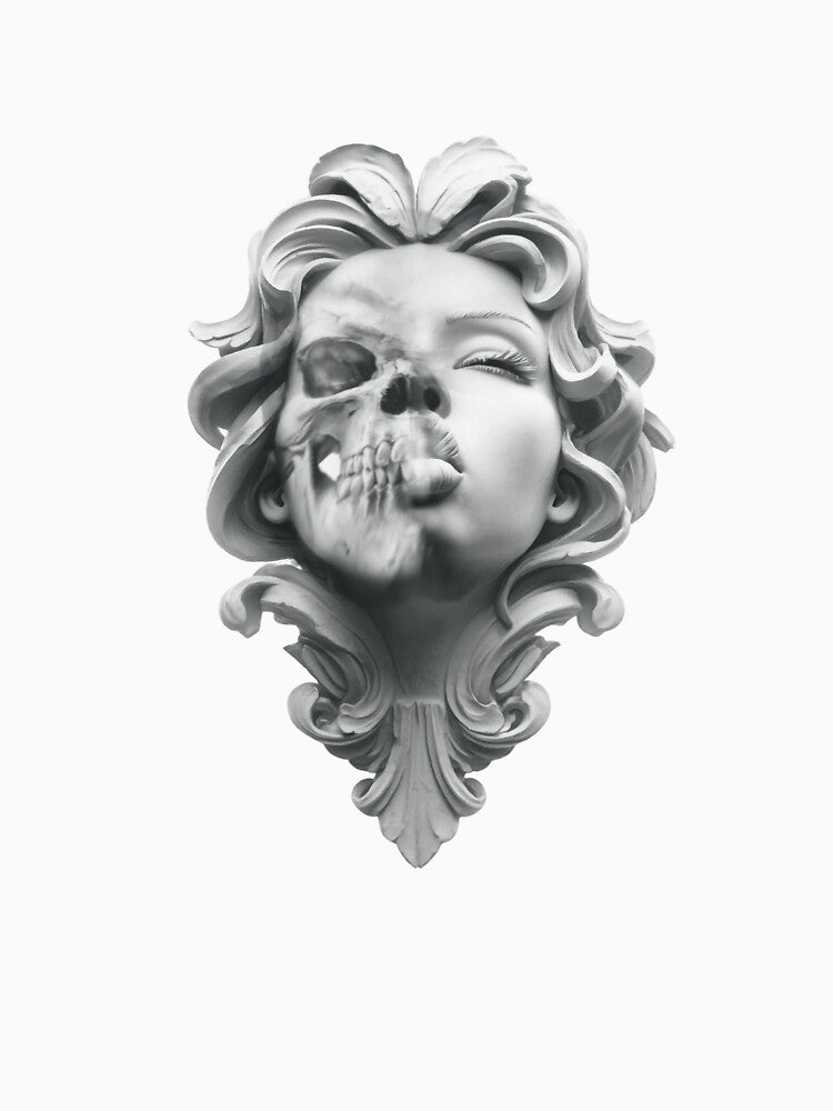 Memento Mori Gothic Sculpture Art by pixelandpine