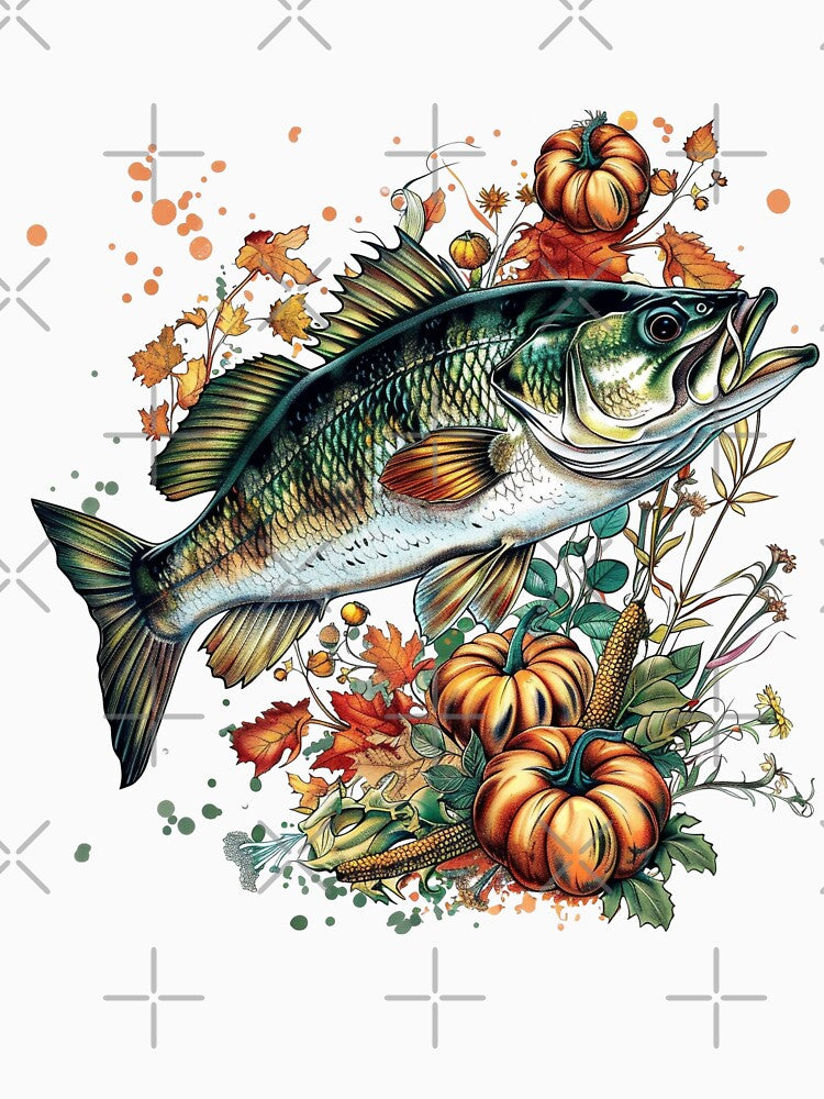 Fall Pumpkins Bass Fish by DigitalToast