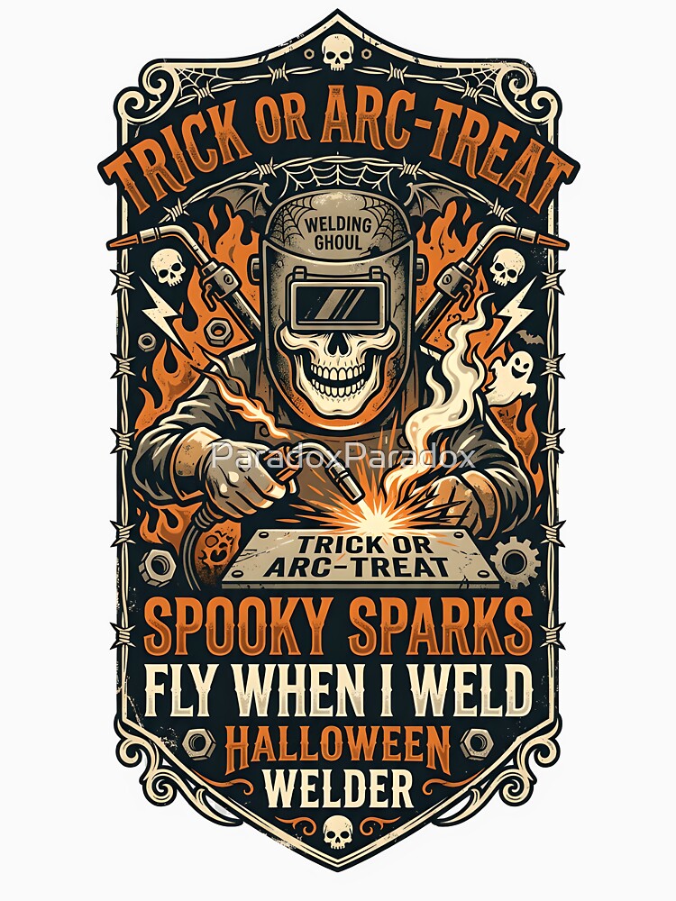 Spooky sparks fly when I weld - Halloween for welder by ParadoxParadox