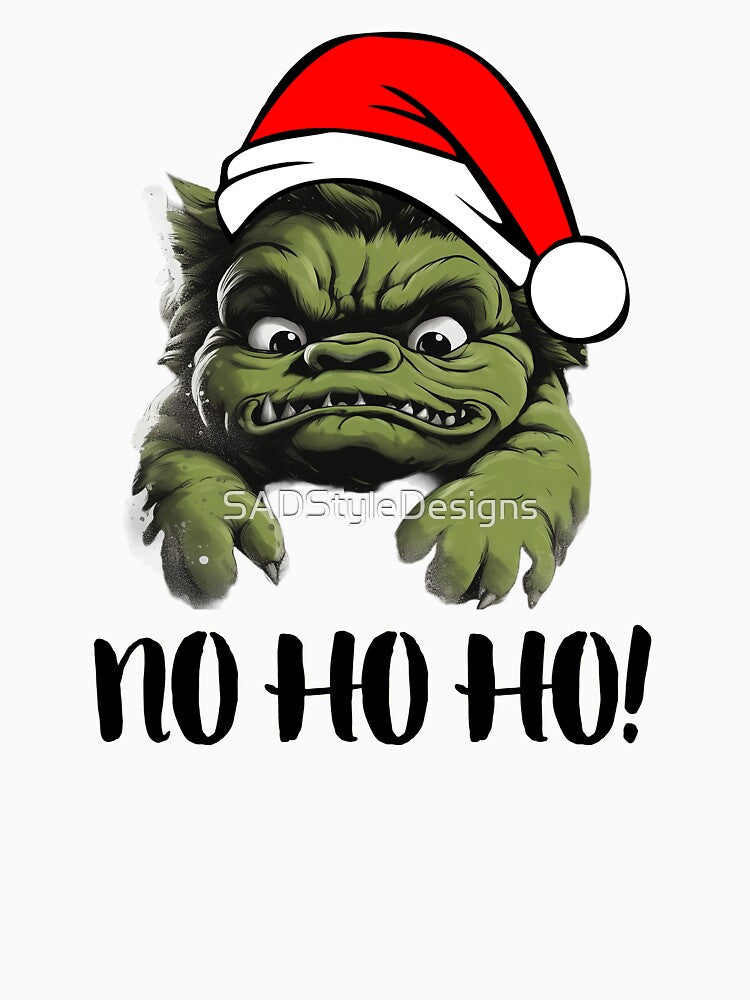 Cute Green Troll Christmas Xmas 'NO HO HO!' by SADStyleDesigns