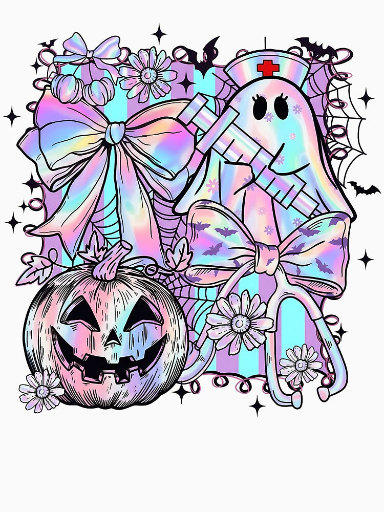 Pastel Ghost Nurse Coquette Cute Halloween by KroghDs