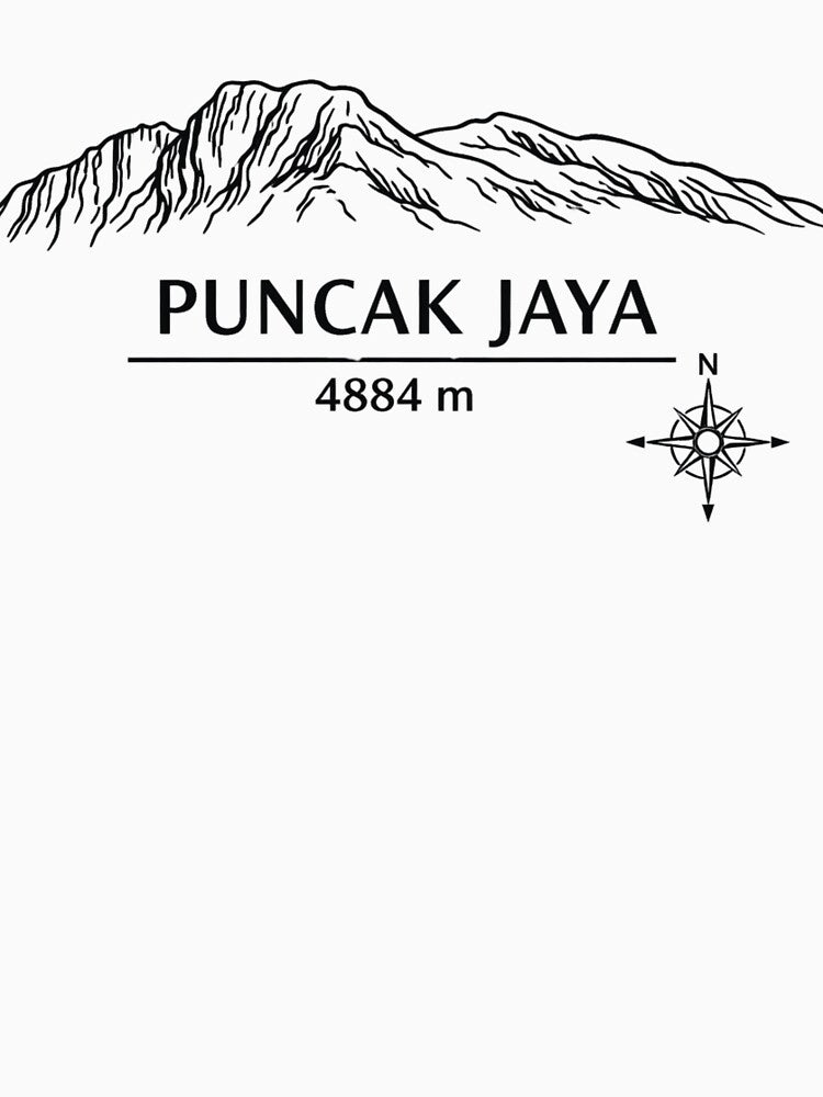 Seven Summits Oceania  Puncak Jaya 4884 m Minimalist Line Art Design by Gabe1983