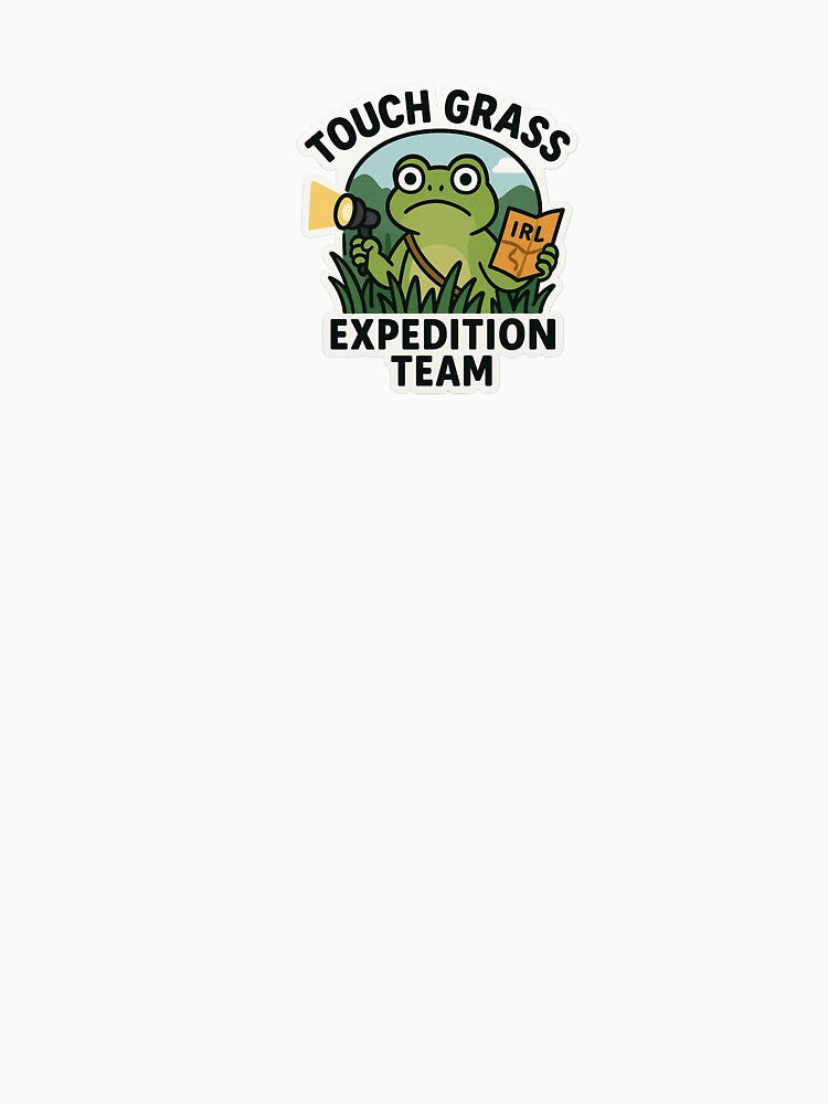 Touch Grass Expedition Team – IRL Frog Sticker by IdleHype