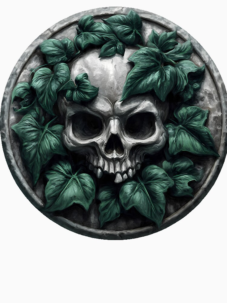 Gothic Ivy Skull Medallion by IllumeInk