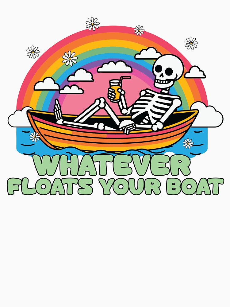 Funny Skeleton, relaxing on a boat, and a rainbow - Whatever floats your boat by JuliaPop