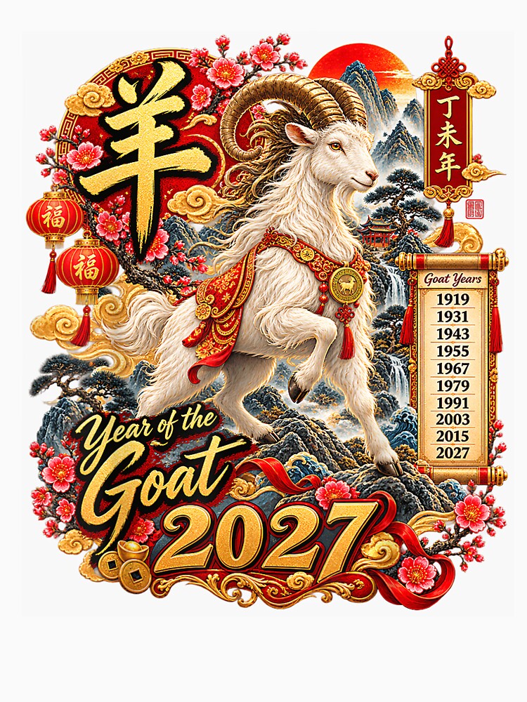 Year of the goat Chinese Character 2027 Chinese New Year by BASKF