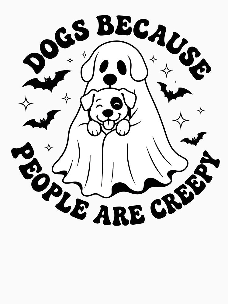 Dogs Because People Are Creepy Ghost Skeleton Dog Halloween by Dmo3HarkoArt