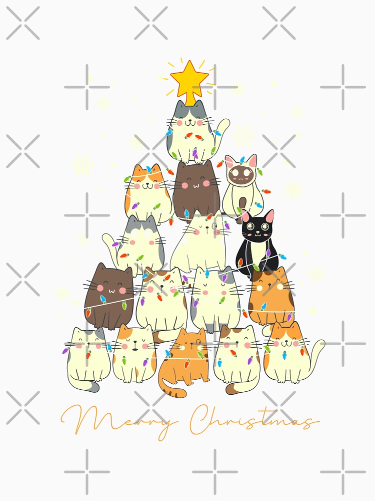 Cute cat merry christmas by YAKA-CLOTHING