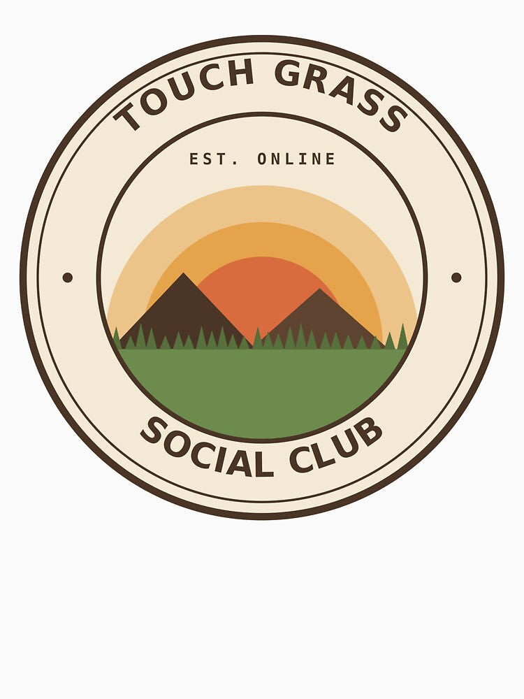 Touch Grass Social Club – Retro Vintage Badge by Kayam Store