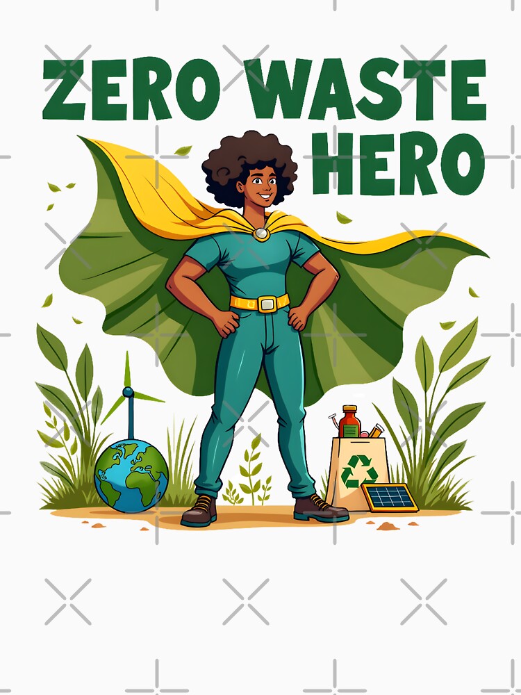 Zero Waste Hero T-Shirt – Eco-Conscious Sustainability Merchandise | Environmental Gift by Vajid Designs