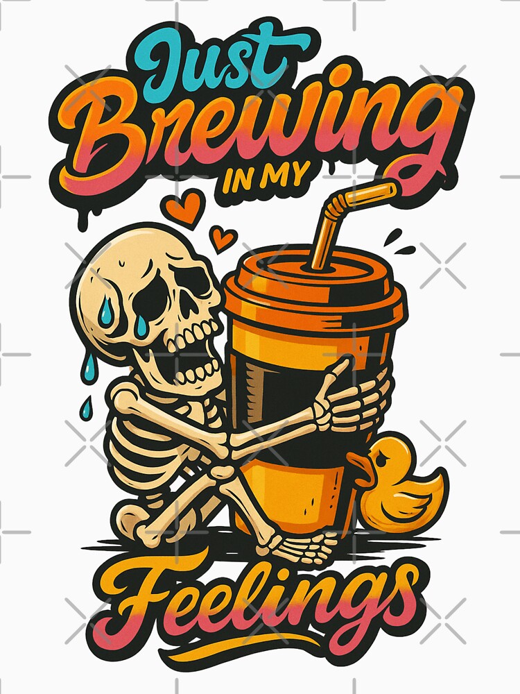 Just Brewing in My Feelings | Crewneck Skeleton Coffee by Xpression876