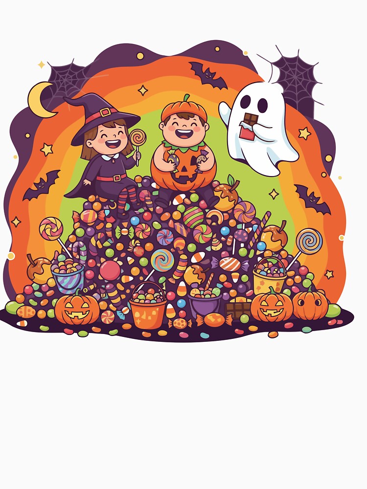 Cute Pumpkin Halloween Shirt – Funny Jack O’Lantern Cartoon with Candy by Graphix-Hub