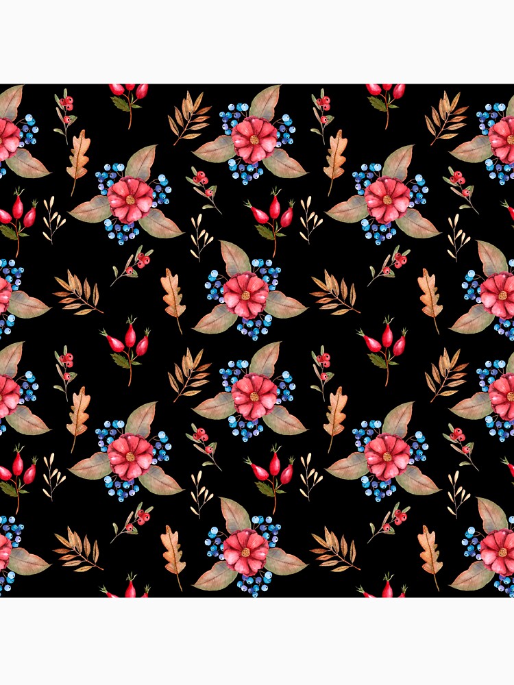 Autumn watercolor pattern by Natallia Leanovich