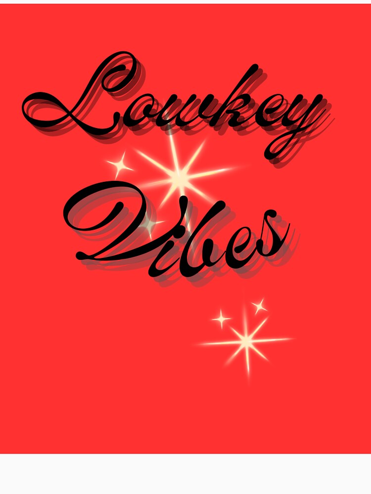 Lowkey Vibes Sparkle Script Red Aesthetic Print by Extremeallie