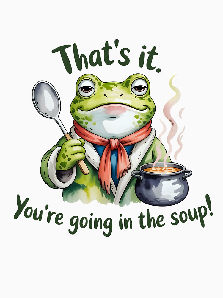 Frog Soup Meme Tee – Funny Frog Graphic Meme Top, Cute Animal Humor, Trending Halloween Spooky Season Gift, Viral Internet Joke Apparel by SlocifieShop