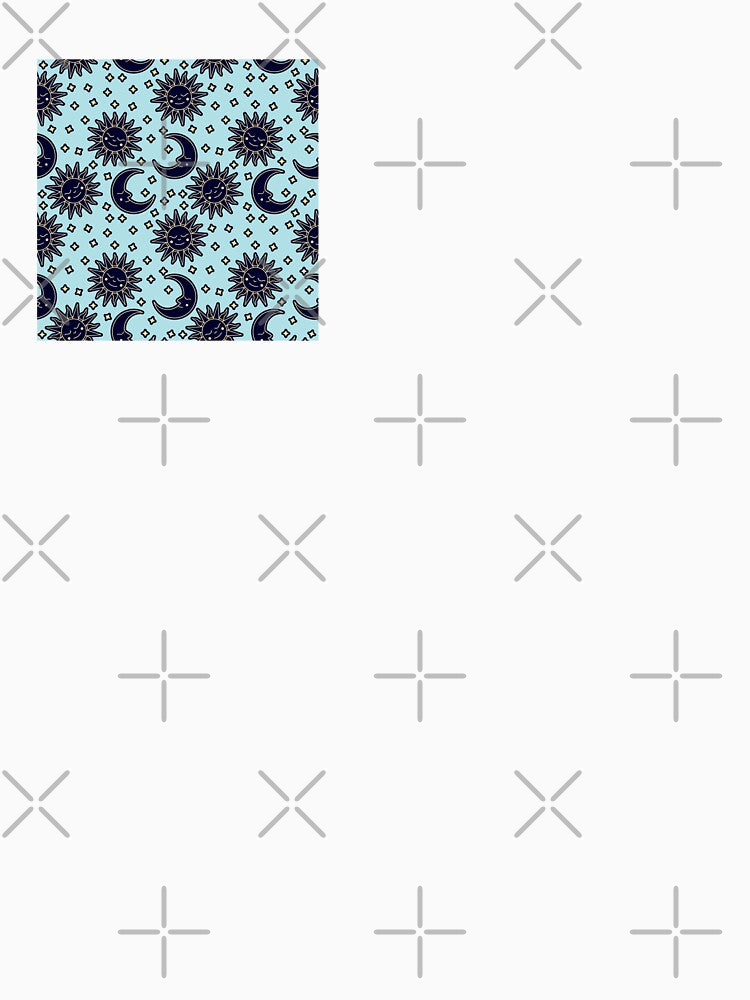 blue sun and moon with faces by dottiedigitals