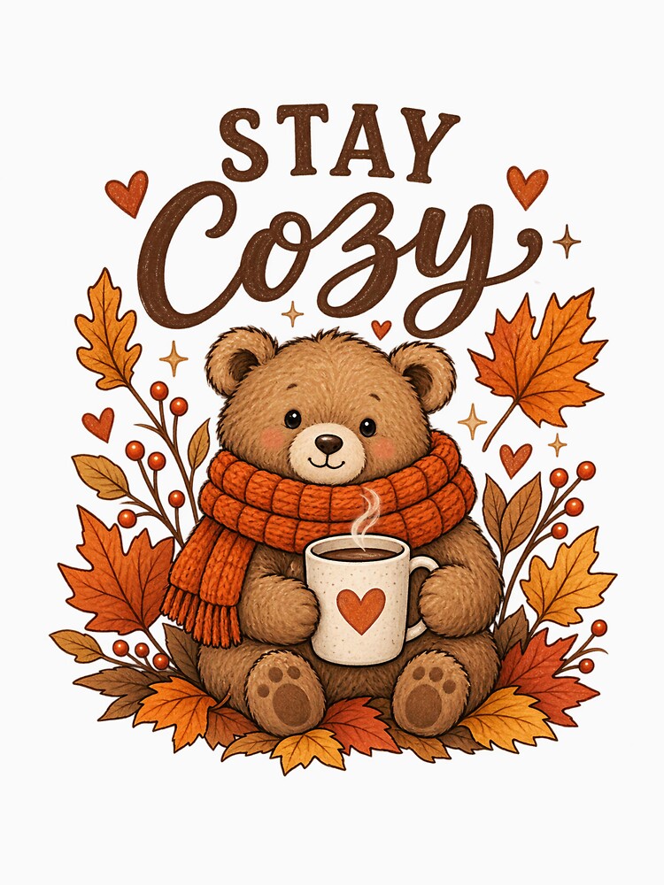 Stay Cozy – Sweet Bear with Cocoa by KALIMOOO