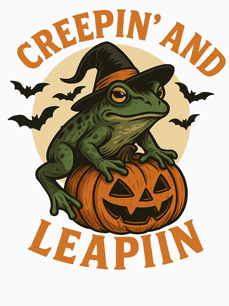 creepin and leapiin, halloween frog, pumpkin and bats by Sn1ver