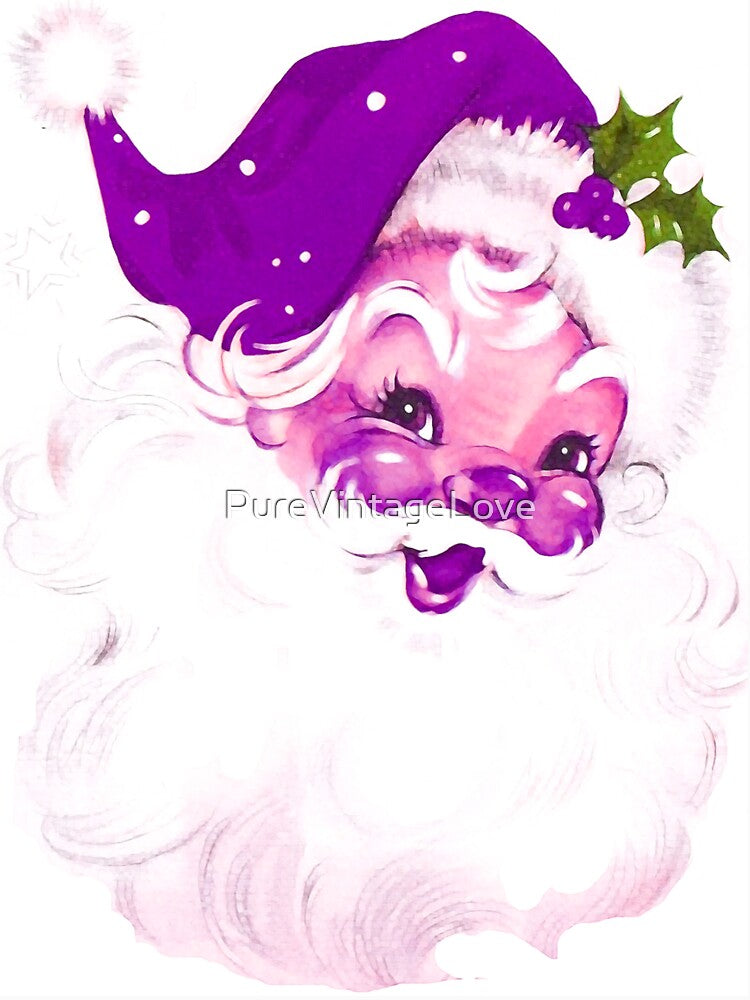 Vintage Santa Claus Purple Fuchsia by PureVintageLove