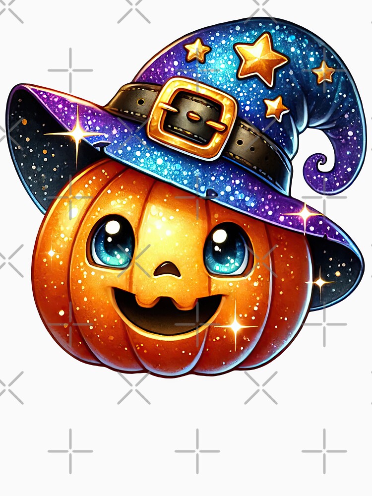 Smiling Halloween Pumpkin – Cute Kawaii Jack-O’-Lantern Illustration by Lulunza