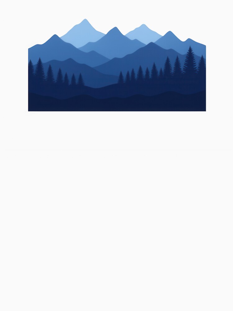 Minimalist Blue Mountain Forest Landscape by MountainD
